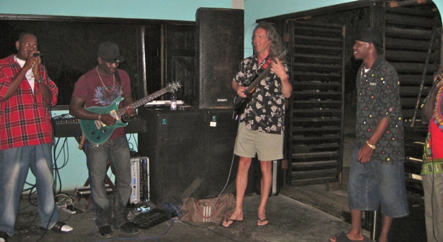 picture of Andy jamming with the Musical Brothers